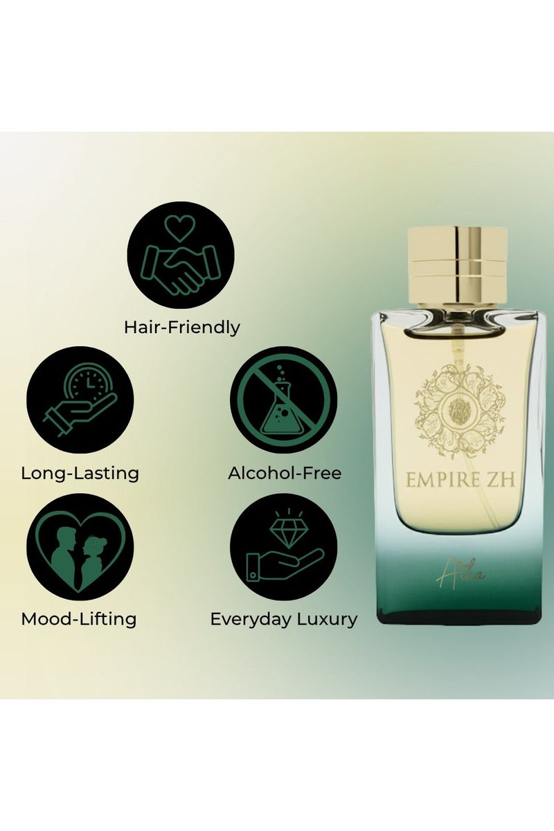 Aika 80ml Empire ZH Perfume for Women, Long-Lasting women perfume for Body & Hair, Alcohol-Free perfumes for women with Leather, Olibanum & Woody Notes - Image 5